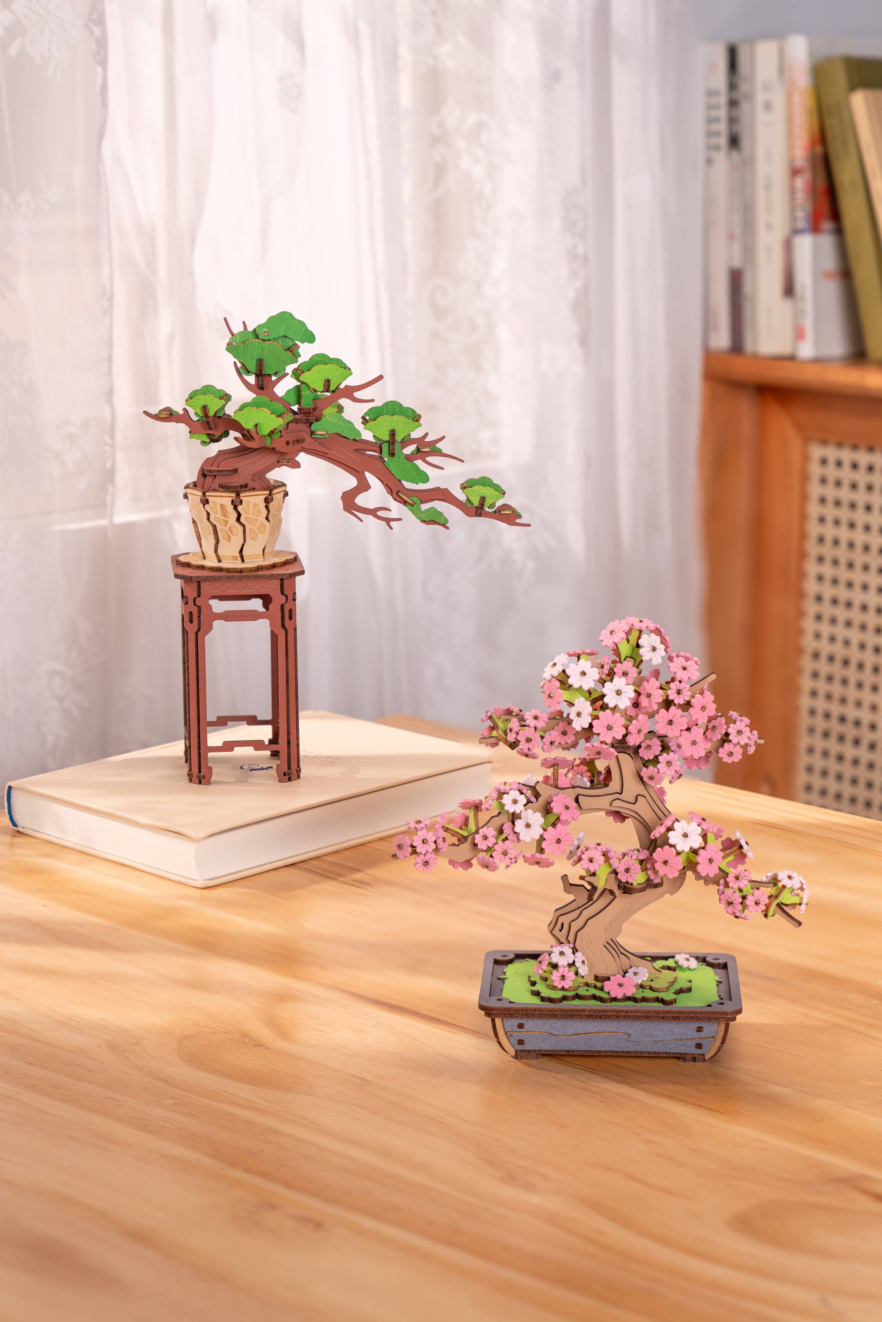 Modern Wooden Puzzle: Sakura Bonsai