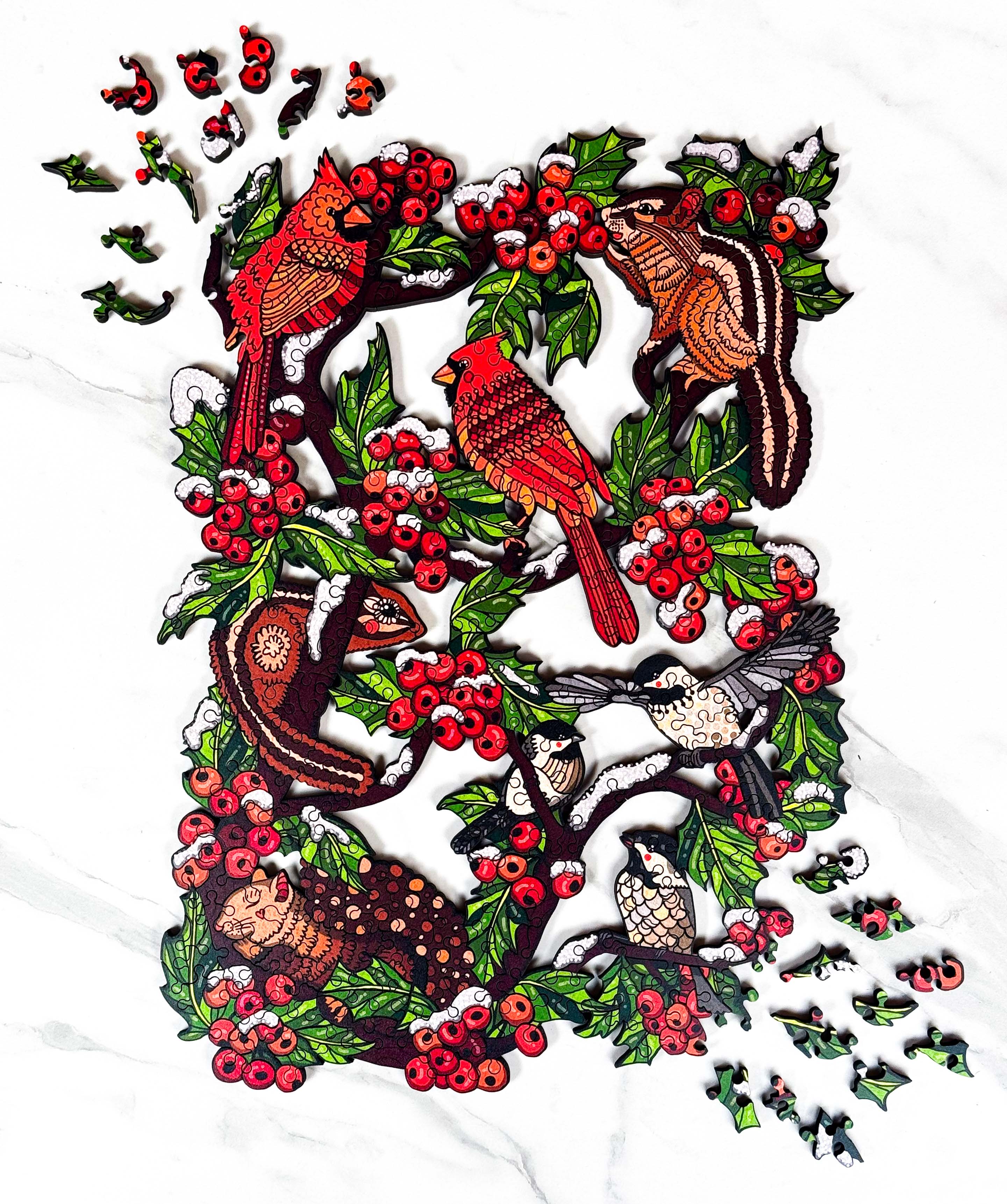 Holly Daze Wood Jigsaw Puzzle