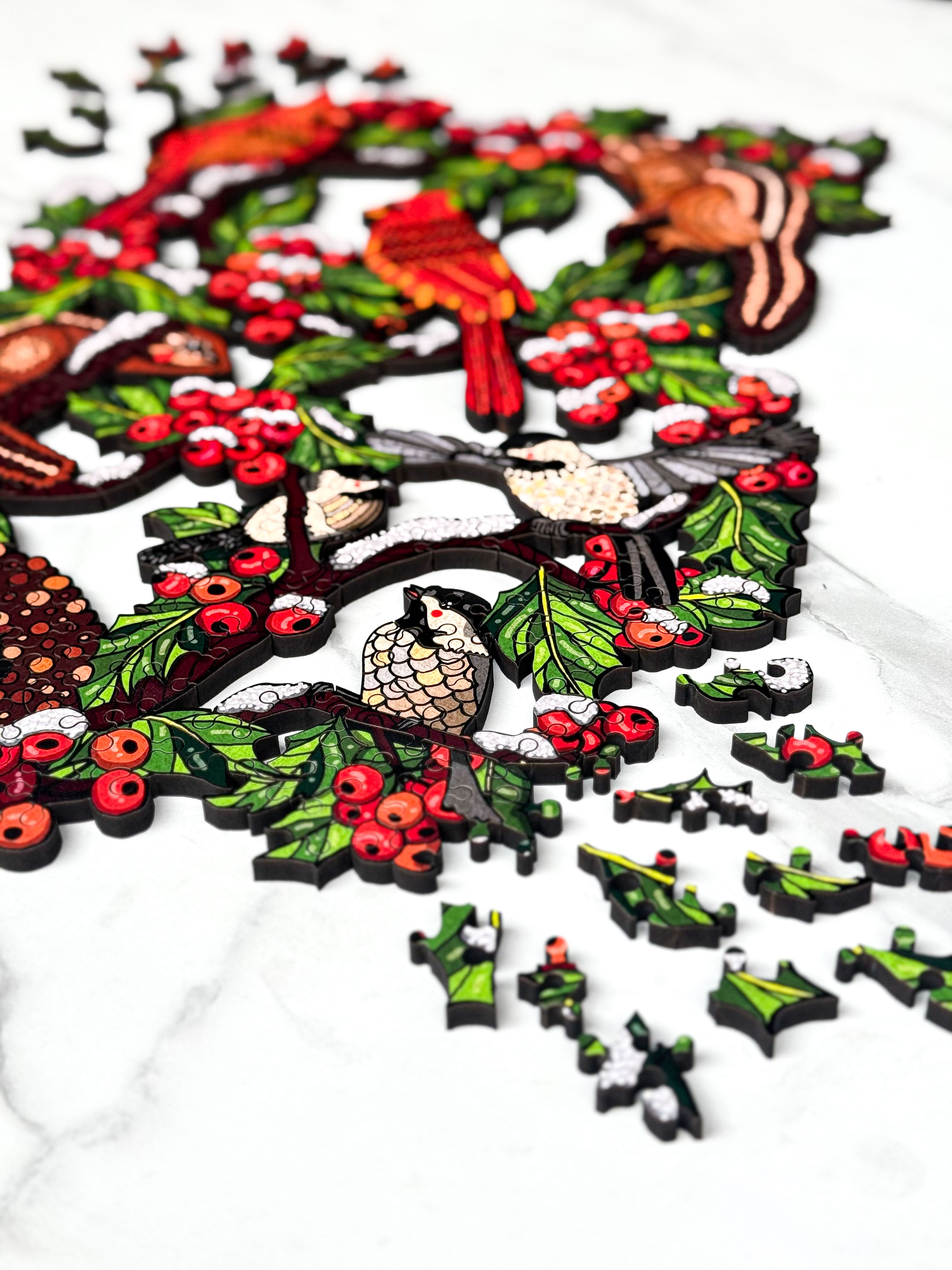 Holly Daze Wood Jigsaw Puzzle